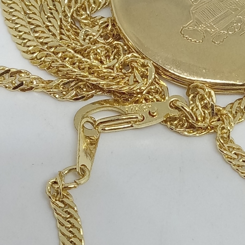 * Washington DC Locket pendant gold tone 14K GP twist chain necklace - Picture 6 of 6